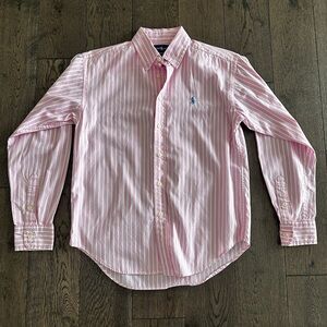 Ralph Lauren Pink & White Striped Cotton Shirt